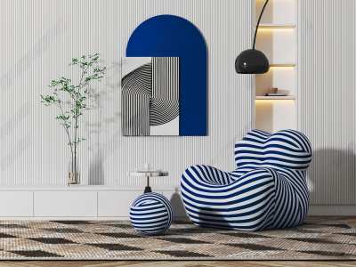 现代单人沙发3D模型下载